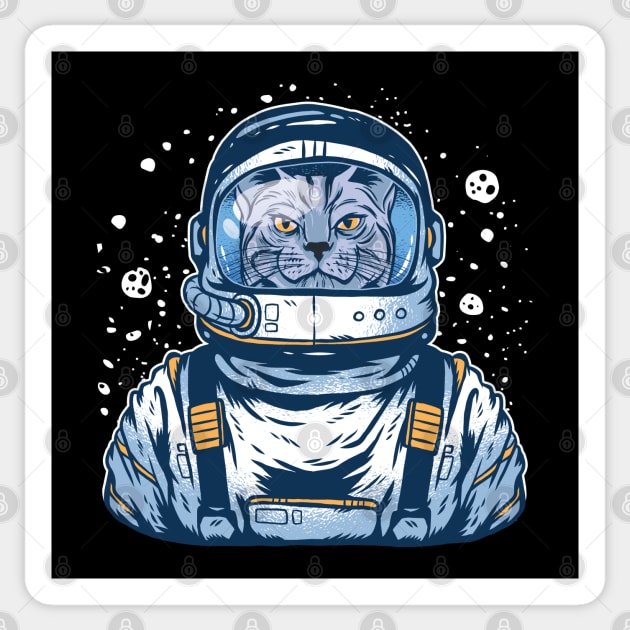 Cat in Space - Funny Spacesuit  Cat Graphic Sticker by Graphic Duster